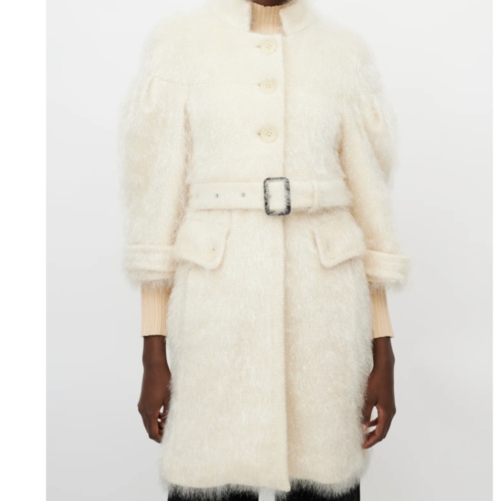 Burberry Catwalk Cream Wool & Nylon Metallic Coat